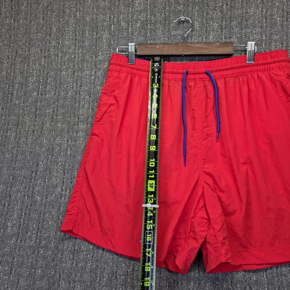 Vintage Polo Ralph Lauren Swim Trunks Men Large Red Nylon Pony Volley Shorts 90s